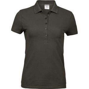 Tee Jays Dames/dames Luxe Stretch Poloshirt met korte mouwen (Donkere Olijf)