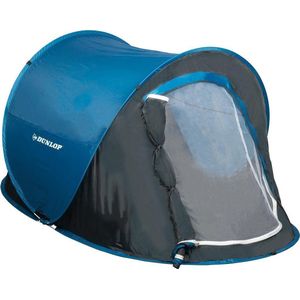 Dunlop Pop Up Tent 220 X 120 X 90 Cm - Grijs/ Blauw - 1 Persoons