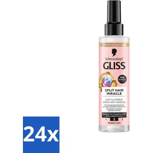 Gliss - Split End Anti-Klit Spray - Tegen Gespleten Haarpunten - 200 ml - Voordeelverpakking - 24 stuks