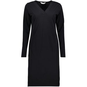 NED Jurk Simo Ls Plain Brushed Traveler 25w2 U116 04 900 Black Dames Maat - S