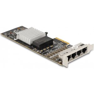 DeLOCK - 88606 - Netwerkkaart - Intern - 4 x Gigabit LAN RJ45, PCI Express x4, Intel i350, 1000 Mbit/s