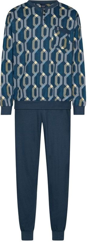 Robson - Pyjama - Blauw - Katoen - Knoopsluiting