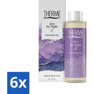 6 x Therme - Zen by Night - Massageolie - Hydraterend - Verzorgend - 125ml - Massageolie - Ontspannende Massage - Slaapmassage - Aromatische Olie - Lavendel Olie