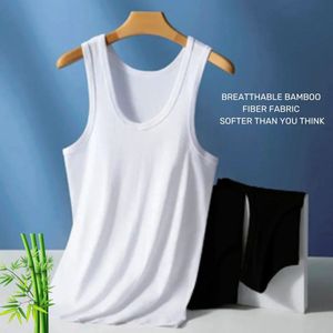 2 pack DONEX® luxe bamboe heren onderhemd - Wit- Maat XL