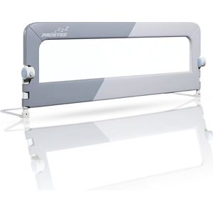 Prostec® Bedhekje Verstelbaar Inklapbaar – Extra Lang 150cm – Bedrail – Boxspring – Uitvalbescherming – Bedrek - Donkergrijs