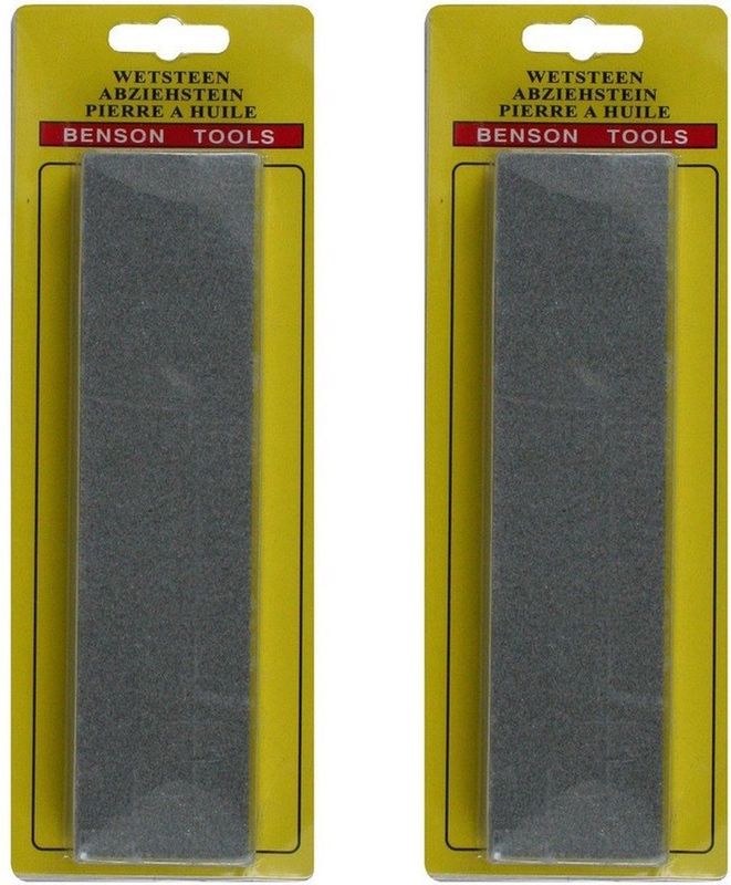 Set van 2x dubbelzijdige wetsteen / slijpsteen fijne en grove korrel - 20 x 5 x 2.5 cm - Messenslijper