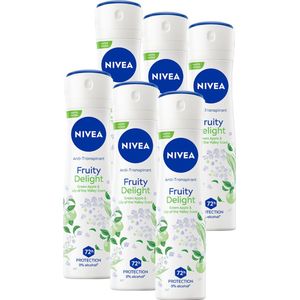 NIVEA Limited Edition Fruity Delight Deodorant Spray - Anti-transpirant - 72 uur bescherming - Voordeelverpakking - 6 x 150ML
