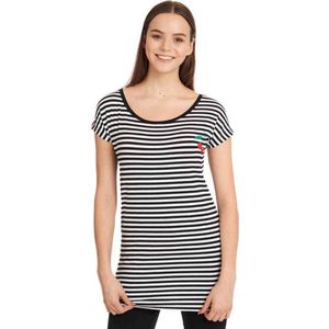 Pussy Deluxe - Stripes Lange top - XL - Zwart/Wit