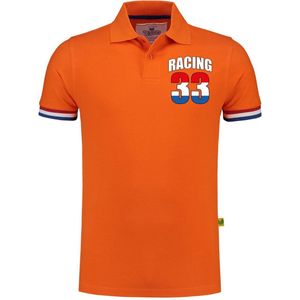 Luxe grote maten racing 33 coureur fan poloshirt heren - oranje - 200 grams - Max race / coureur supporter polo shirt XXXXL