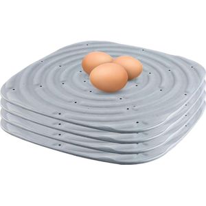 4 Stuks Wasbare Kippennestmatten - Eierleg Kippenhok Beddengoed - Nestkussens Pluimvee Kippenlegboxen (Grijs) .