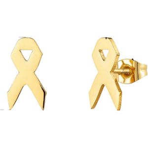 Aramat Jewels Oorbellen - Pink Ribbon Oorbellen RVS - Roestvrij staal - Vrouwen - Volwassenen - [12mm]