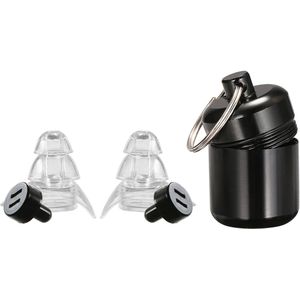 Hoogefficiënte geluidsreducerende oordopjes 1 paar met hoesje Zwart