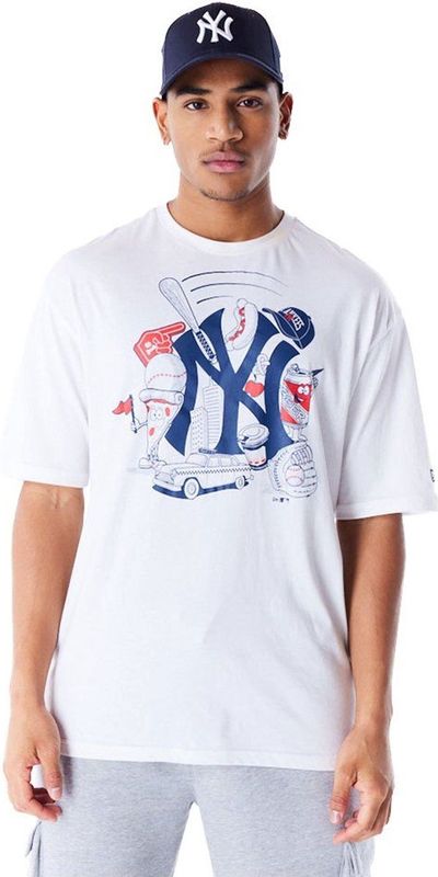 New Era Mlb Food Graphic New York Yankees T-shirt Met Korte Mouwen Wit L Man