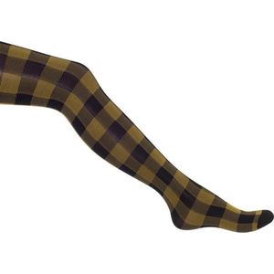 Bonnie Doon - Dames - Lumber Jack Tights - Zwart/Ochre - maat 36/38