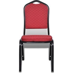 VidaXL Eetkamerstoelen 10 st. Stof Rood