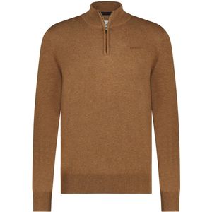 State of Art - Half Zip Trui Bruin - Heren - Maat 4XL - Regular-fit