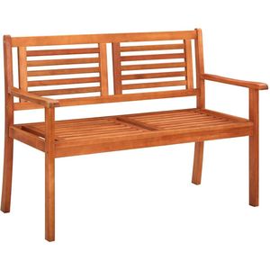 vidaXL Tuinbank 2-zits met kussen 120 cm massief eucalyptushout - Bankje - Bankjes - Tuinbankje - Tuinbankjes