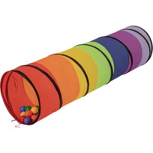 Relaxdays Tunnel de jeu coloré et coloré pour enfant - 180 x 46 cm - Tunnel pop-up robuste - Polyester