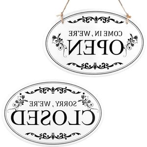 30x20cm Dubbelzijdig Omkeerbaar Kom Binnen we Zijn Open en Sorry dat we Gesloten Zijn Winkel Hangend Bord voor Café Hotel Restaurant - HTML Content toegevoegd .