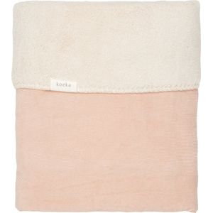Koeka baby dekentje voor wieg Oddi - corduroy met teddy - roze - 75x100 cm