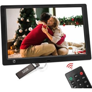 Digitale fotolijst 10 inch met bewegingssensor - Full HD IPS, Muziek- en Videospeler, Kalendervariant, Automatisch AAN/UIT, Ondersteunt USB/SD-kaart, Wandmontage