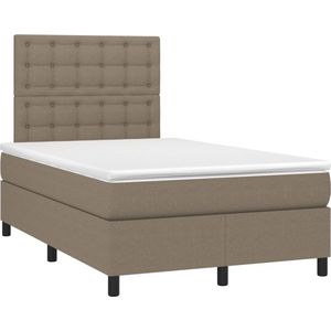 vidaXL - Boxspring - met - matras - stof - taupe - 120x190 - cm