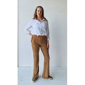 Flared pants | tall | rib corduroy bruin | lengte 36 | XXL