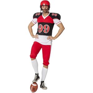 Wilbers & Wilbers - Rugby & American Football Kostuum - American Football End Zone - Man - Rood - Maat 48 - Carnavalskleding - Verkleedkleding