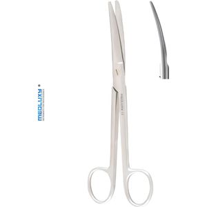 Medluxy - Verbandschaar Prepareerschaar Mayo - Gebogen - 17 cm - Stompe Punt - Professionele Kwaliteit - Dissectie Verpleegkundige Schaar, Chirurgische Schaar, EHBO, Verpleegkunde
