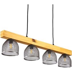 Vintage Mooie Hanglamp,Top  hanglamp mat nikkel, licht hout, 4-lichtbronnen,Industrieel, modern Hanglamp,Scandinavisch Boho-stijl  E27 fitting  Hanglamp, eetkamer Hanglamp,keuken Hanglamp,slaapkamer Hanglamp,woonkamer Hanglamp