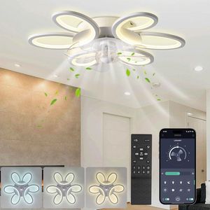 Rosnek - Plafondventilator met verlichting en 3 kleurtemperaturen- 35 W Plafondventilatoren met Verlichting - 65 cm Diameter en Afstandsbediening Slimme Plafondventilator - 6 Standen Bedienbaar via Mobiele APP - voor Woonkamer, Eetkamer, Slaapkamer