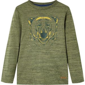 vidaXL-Kindershirt-met-lange-mouwen-berenprint-116-gemêleerd-kakikleurig