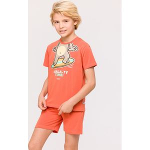 Pyjama Heren Woody Short Koala Surf - Baksteenrood