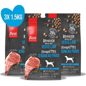 Best For Your Friend - hondenbrokken - Lam - tarwevrij - glutenvrij - 3 zakken à 1,5 kg