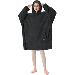 Oversized Sherpa Deken met Mouwen en Capuchon - Warme Draagbare Knuffeldeken voor Binnen en Buiten