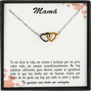 Gepersonaliseerde halsketting voor mama met harten en boodschap | Origineel cadeau voor elke gelegenheid