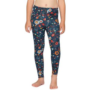 Merry Style Meisjes Lange Legging - van Katoenen - Vrijetijdsbroek - Sport - MS-MS10-337-LE-new - Blauw/Kleine Blumen - 116