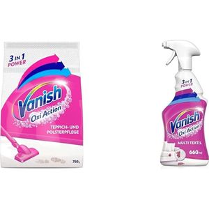 Vanish Oxi Action Tapijtreiniger en Vlekverwijderaar Set - Poeder & Spray - voor Tapijt & Meubels - Vlekkenreiniger