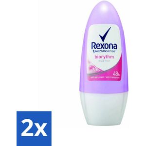 Rexona - Biorythm - Deo Roll-on - Anti-transpirant - Anti-perspirant - 50 ml - Voordeelverpakking - 2 stuks