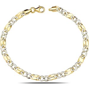 Juwelier Zwartevalk 14 karaat gouden bicolor armband - ZV 871/18,5cm