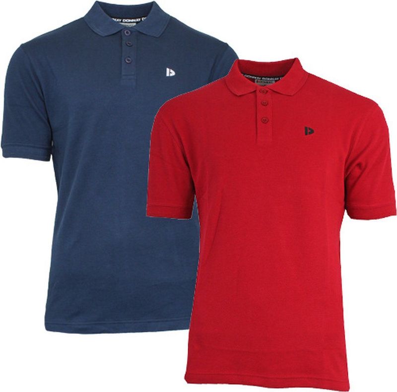 2-Pack Donnay - Polo (Noah) - Sportpolo - Heren - Navy Berry-red (294)