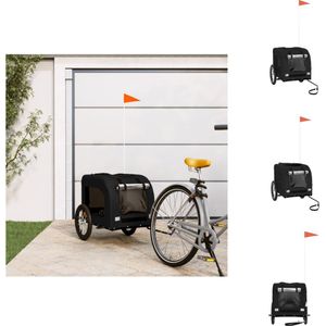 vidaXL Hondenfietskar - Oxford stof - 125 x 64 x 66 cm - Zwart - Draagtas