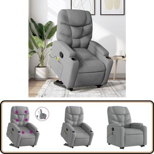 vidaXL Sta-op-massagestoel - Verstelbaar - Lichtgrijs Stapstoel - Massageruimte - Elektrisch Verstelbaar - Fauteuil - Zittencomfort
