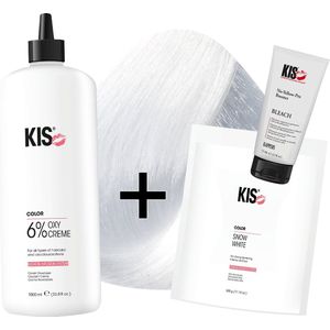 Snow white set LARGE 6 + NY blondeerpoeder | KIS - (500gr snowwhite & 1L waterstofperoxide& 250ml no yellow shampoo)