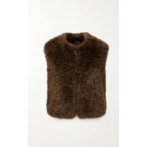 HS Premium Faux Fur Bodywarmer – One Size – 100% Polyester – Donkerbruin