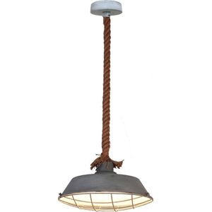 Home Sweet Home - Industriële Hanglamp Dex - hanglamp gemaakt van Touw - Beton - 36/36/120cm - Pendellamp geschikt voor woonkamer, slaapkamer en keuken- geschikt voor E27 LED lichtbron