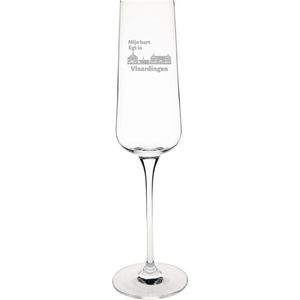 Gegraveerde Champagneglas 27cl Vlaardingen