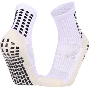 Heren Voetbal Sokken - Gripsokken - 3 paar - sportsokken - voetbal - one size 39-45 - Stevige en Comfortabele Sokken - Antislip Sokken voor Voetbal Basketbal Hockey Rugby Sport - antislip - Wit