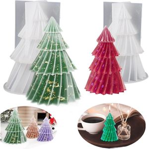2 Stuks Kerstboom Siliconen Mal, Kaarsvorm Gieten Kerst, DIY Siliconen Kaarsen Gietvorm, Siliconenvorm kaarsenvorm Kerstmis, voor Aromatherapie Kaars