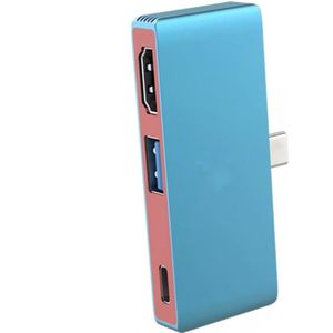 3-in-1 Dockingstation-Adapterhub-USB 3.0 hoge snelheidstransmissie-PD 100W snel opladen-HDMI 4K-Verlengadapter geschikt voor Nintendo Switch OLED, iPhone 15, MacBook Air/Pro